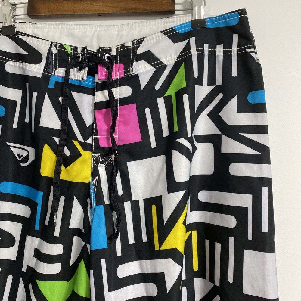 Quicksilver Board Shorts Men's Waist 36 Swim Trunks Cargo Pocket Unlined 90s Y2K - Picture 5 of 12